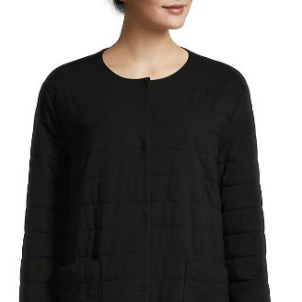 EILEEN FISHER - Quilted Organic Cotton-Blend Jacket, BLACK,  X-Large